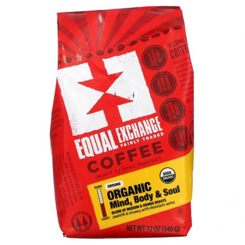 Equal Exchange, 유기농, 커피, 마인드 바디 & 소울, 분쇄 커피, 340g(12oz)