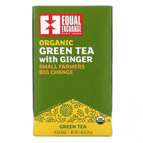 Equal Exchange, Organic Green Tea With Ginger, 20 Tea Bags, 1.05 oz ( 30 g)