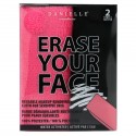 Erase Your Face, 재사용 가능한 메이크업 리무빙 천, 핑크 및 블랙, 천 2개