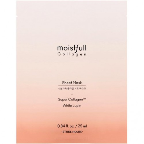 Etude, 모이스트풀 콜라겐, 시트 뷰티 마스크, 1매, 25ml(0.84fl oz)