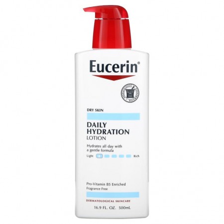 Eucerin, 데일리 하이드레이션, 로션, 무향, 16.9 fl oz (500 ml)