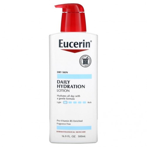 Eucerin, 데일리 하이드레이션, 로션, 무향, 16.9 fl oz (500 ml)