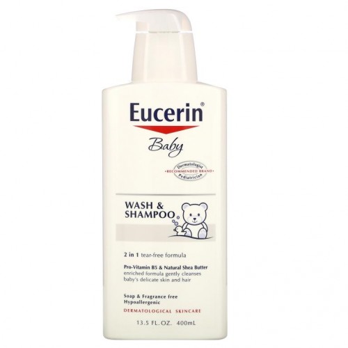 Eucerin, 베이비, 워시 & 샴푸, 향료 무함유, 400ml(13.5fl oz)