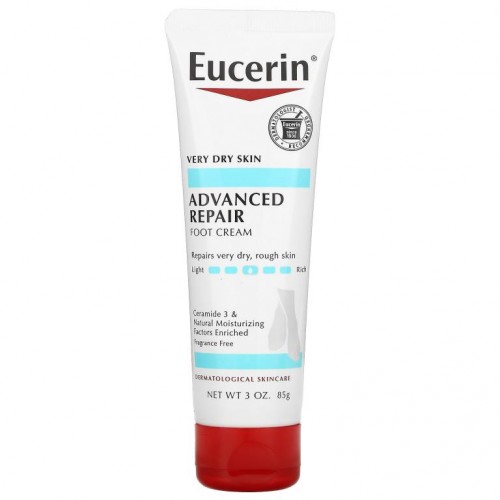 Eucerin, 어드밴스드 리페어 풋 크림, 무향, 85g(3oz)