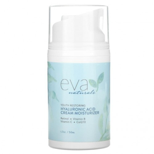 Eva Naturals, Youth Restoring Hyaluronic Acid Cream Moisturizer, 1.7 oz (50 ml)