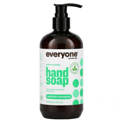 Everyone, 핸드 솝, 스피어민트 + 레몬그라스, 377ml(12.75fl oz)