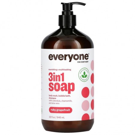 Everyone, 3 In 1 비누, 루비 자몽, 946ml(32fl oz)