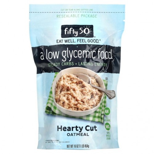 Fifty 50, 저혈당 허티 컷 오트밀, 100% 통곡물, 454g(16oz)