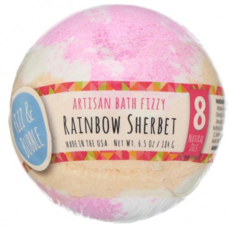 Fizz & Bubble, Artisan Bath Fizzy, 레인보우 셔벗, 6.5oz(184g)