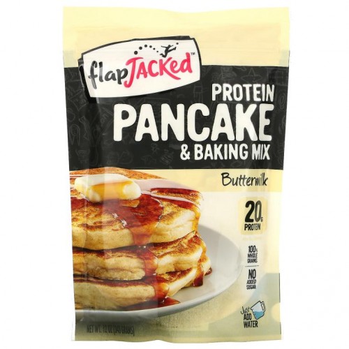 FlapJacked, 단백질 팬케이크 및 베이킹 믹스, 버터밀크, 340g(12oz)