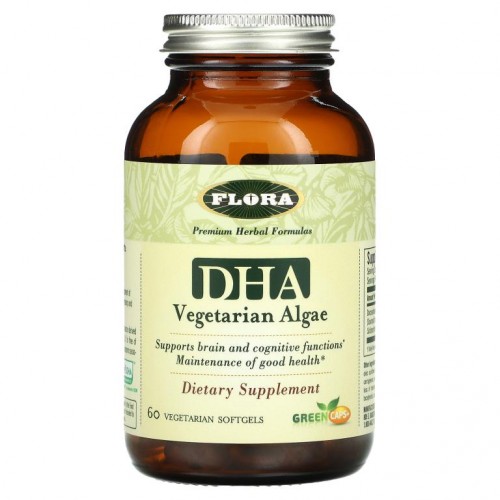 Flora, DHA 식물성 해조, 60 식물성 소프트 젤