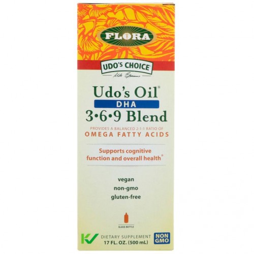 Flora, Udo's Choice, Udo's Oil DHA 3-6-9 혼합물, 500ml(17fl oz)