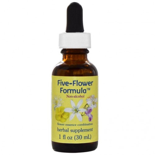 Flower Essence Services, 파이브 플라워 포뮬러, 꽃 에센스 결합, 무알코올, 1 액량 온스 (30 밀리리터)