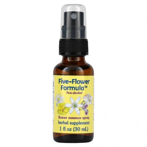 Flower Essence Services, 다섯 꽃 포뮬러, 플라워 에센스 스프레이, 무알코올, 1 fl oz (30 ml)