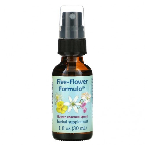 Flower Essence Services, 5가지 꽃 포뮬러, 꽃 에센스 스프레이, 1fl oz(30ml)