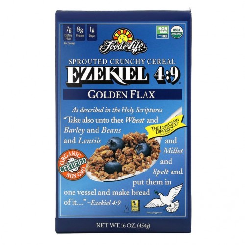 Food For Life, Ezekiel 4:9, 발아 미정제 곡물 시리얼, 골든 플락스, 16 oz (454 g)