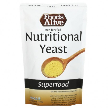 Foods Alive, 슈퍼 푸드, 비강화 영양 효모, 170g(6oz)