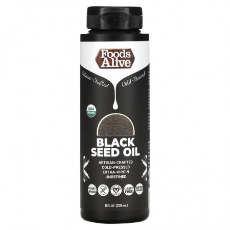 Foods Alive, 유기농 블랙 씨드 오일, 236ml(8fl oz)