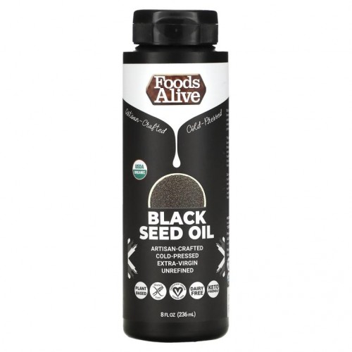 Foods Alive, 유기농 블랙 씨드 오일, 236ml(8fl oz)