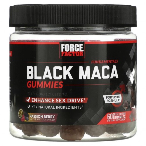 Force Factor, 펀더멘탈, 블랙 마카, 패션 베리, 구미젤리 60개