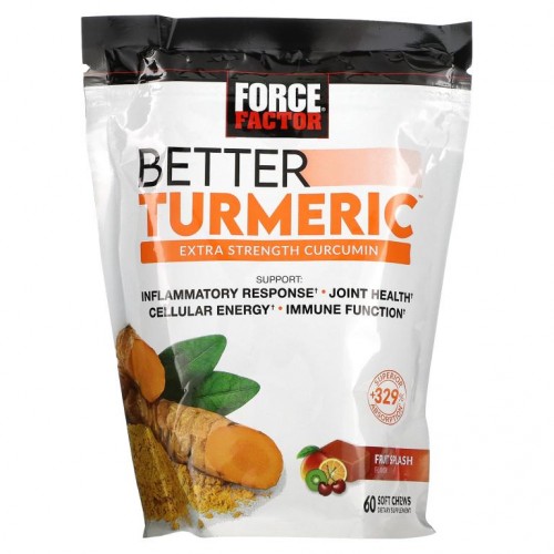 Force Factor, Better Turmeric, 엑스트라 스트렝스 커큐민, 프루트 스플래시, 소프트츄 60개