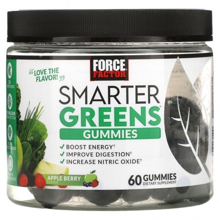 Force Factor, Smarter Greens 구미젤리, 애플베리, 구미젤리 60개