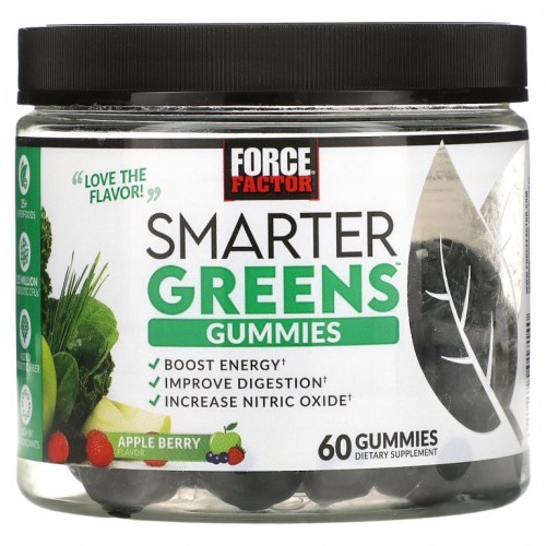 Force Factor, Smarter Greens 구미젤리, 애플베리, 구미젤리 60개