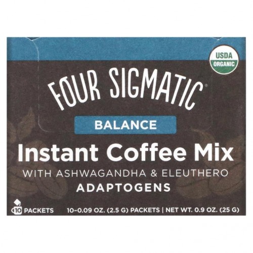 Four Sigmatic, 아답토젠 커피 믹스, 아슈와간다 함유, 밸런스, 미디엄 로스트, 10팩, 각 2.5g(0.09oz)