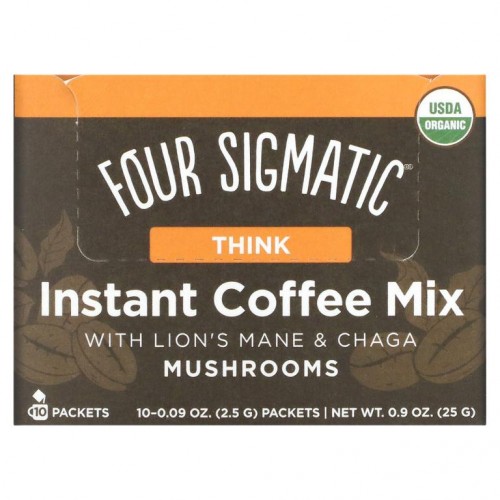 Four Sigmatic, 머쉬룸 커피 믹스, 노루궁뎅이버섯 함유, 띵크, 10팩, 팩당 2.5g(0.09oz)