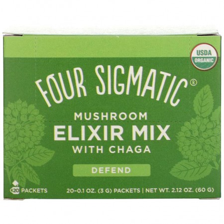 Four Sigmatic, 머쉬룸 엘릭서 믹스, 차가버섯 함유, 20팩, 팩당 3g(0.1oz)
