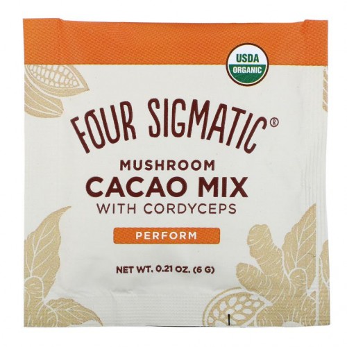 Four Sigmatic, Mushroom Cacao Mix with Cordyceps, 10 Packets, 0.21 oz (6 g) Each