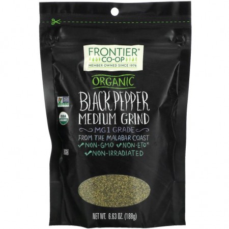 Frontier Co-Op, Organic Black Pepper, Medium Grind, 6.63 oz (188 g)