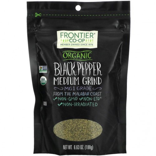 Frontier Co-Op, Organic Black Pepper, Medium Grind, 6.63 oz (188 g)