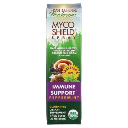 Fungi Perfecti, Mushrooms, Myco Shield 스프레이, 면역 강화 페퍼민트, 30ml(1fl oz)