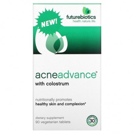 FutureBiotics, 초유 함유 AcneAdvance, 식물성 90정제