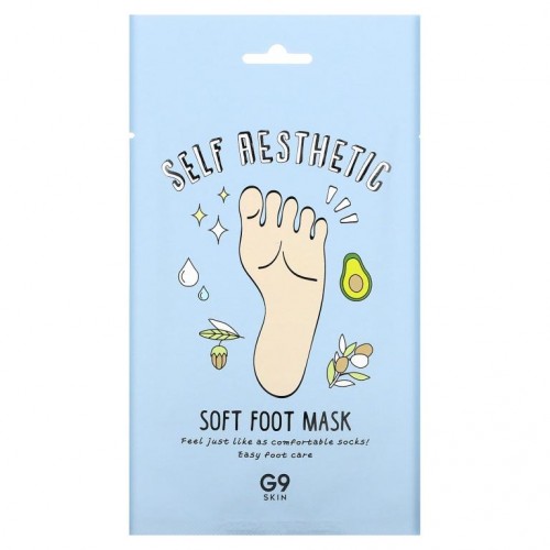 G9skin, 셀프 애스테틱, 소프트 풋 마스크, 마스크 5장, 0.40fl oz(12ml)