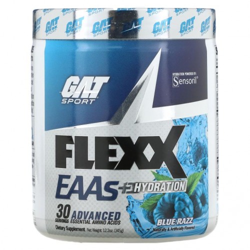 GAT, Flexx EAA 및 수분 공급, 블루 라즈 맛, 345g(12.2oz)
