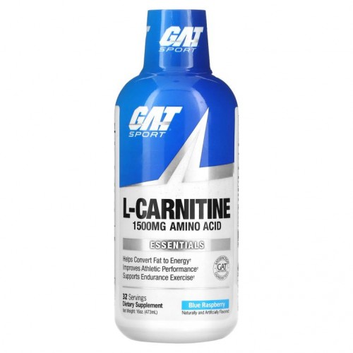 GAT, L-카르니틴, 아미노산, 유리형, 블루 라즈베리, 473ml(16oz)