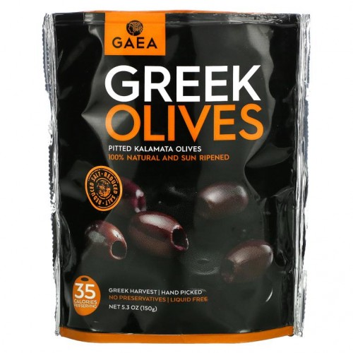 Gaea, 그릭 올리브, 씨를 뺀 칼라마타 올리브, 150g(5.3oz)