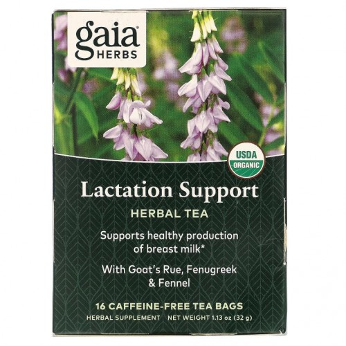 Gaia Herbs, 허브 티, 수유 지원, 카페인 무함유, 티백 16개, 32g(1.13oz)