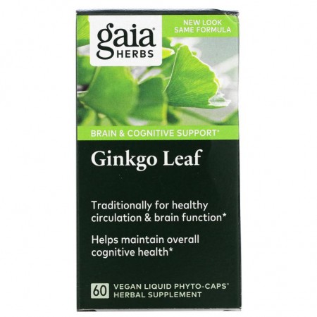 Gaia Herbs, 은행 잎, 60 베지 액상 파이토 캡