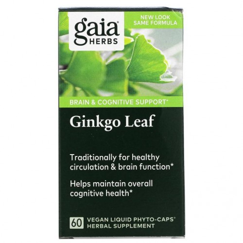 Gaia Herbs, 은행 잎, 60 베지 액상 파이토 캡
