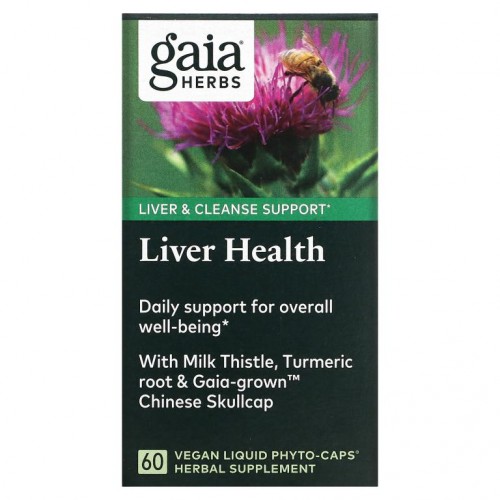 Gaia Herbs, 간 건강, 비건 Liquid Phyto-Caps 60정