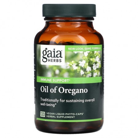 Gaia Herbs, 오레가노 오일, 식물성 액상 Phyto-Caps 120정
