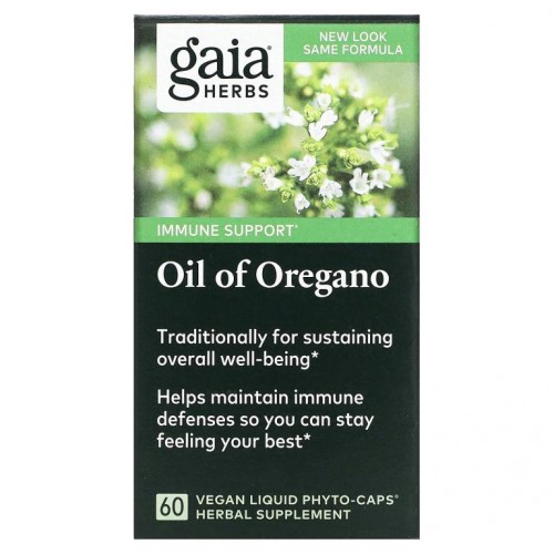 Gaia Herbs, 오레가노오일, 식물성 액상 Phyto-Caps 60정