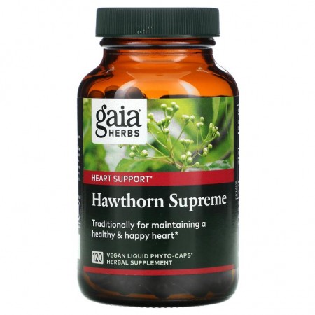 Gaia Herbs, 산사나무 슈프림, Vegan Liquid Phyto-Caps 120정