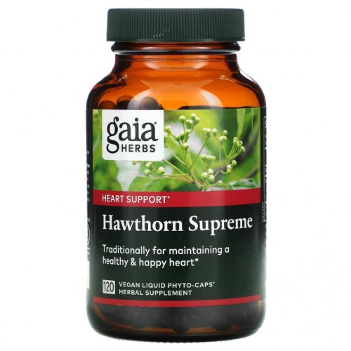 Gaia Herbs, 산사나무 슈프림, Vegan Liquid Phyto-Caps 120정