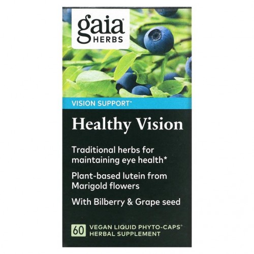 Gaia Herbs, 시력 보호, 식물성 액상 파이토 캡슐 60정