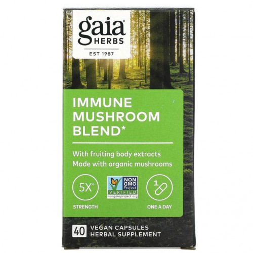 Gaia Herbs, Immune Mushroom Blend, 40 Vegan Capsules