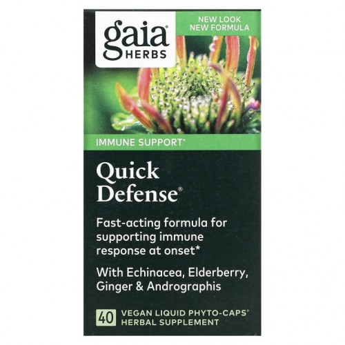 Gaia Herbs, Quick Defense, 베지 액상 Phyto-Caps 40정